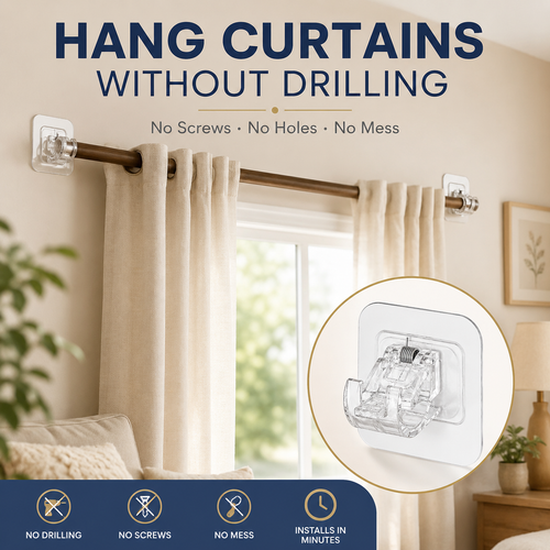 Hang Curtains Without Drilling a Single Hole