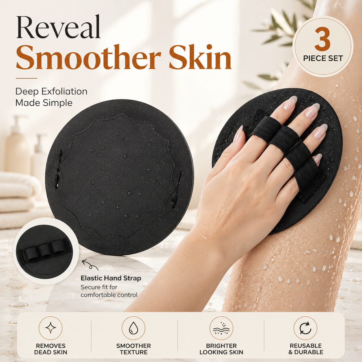 3-Piece Exfoliating Mitt Set